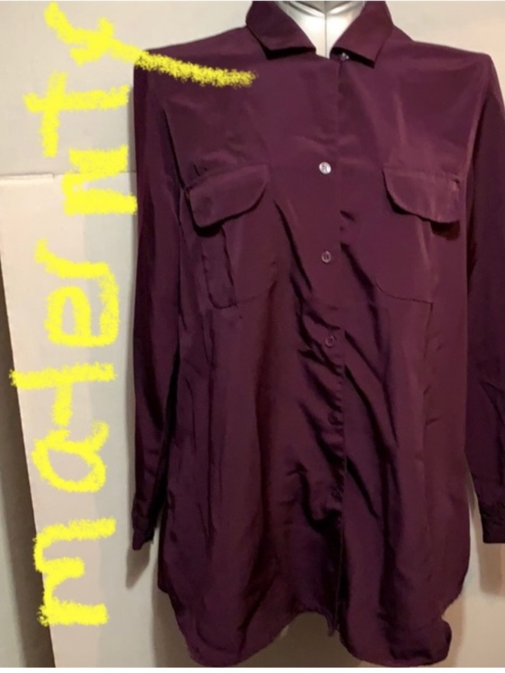 SALE!! Purple button down maternity blouse. #4
